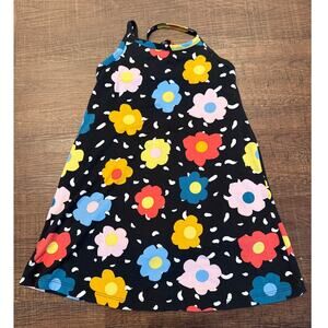 Hanna Andersson Retro Floral Daisy Halter Dress with Shorts Black Size US 5